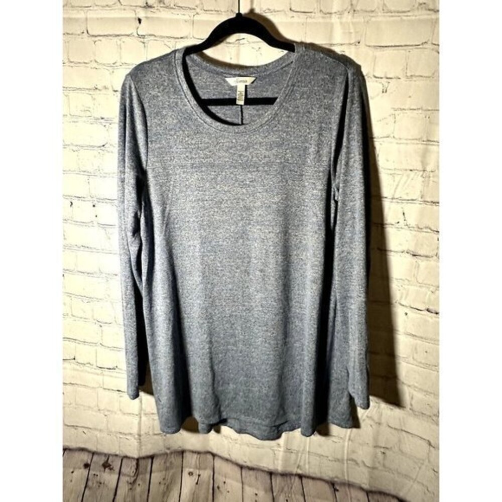 SOMA LADIES BLUE AND GRAY STRIPED LONG SLEEVE TUNIC (M) NEVER WORN, NO TAGS D-74